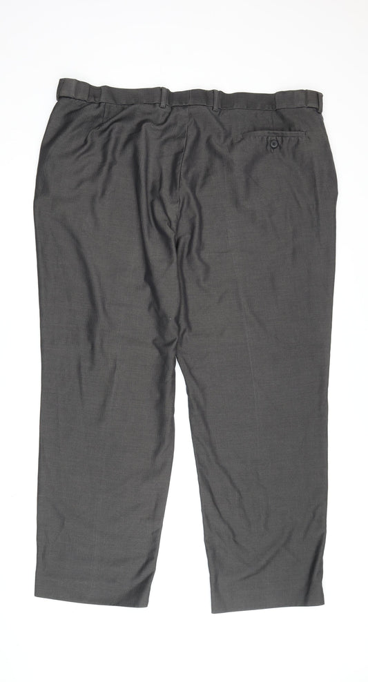 Mens UK Size XL Greenwoods Regular Fit Dress Pants Black Trousers