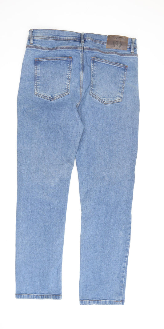 Cotton Traders Men's Blue Straight Jeans, Size 36