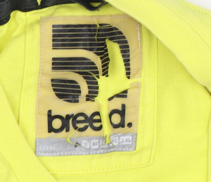 Breed Men's Yellow Graphic Print T-Shirt S