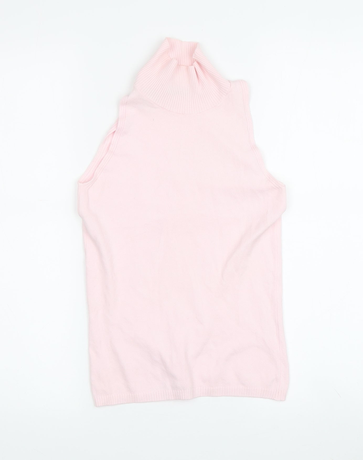 Womens UK Size S Benetton Pink Basic Tank