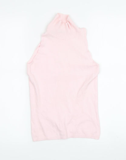 Womens UK Size S Benetton Pink Basic Tank
