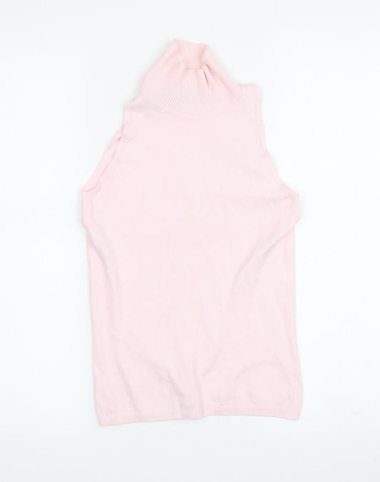 Womens UK Size S Benetton Pink Basic Tank