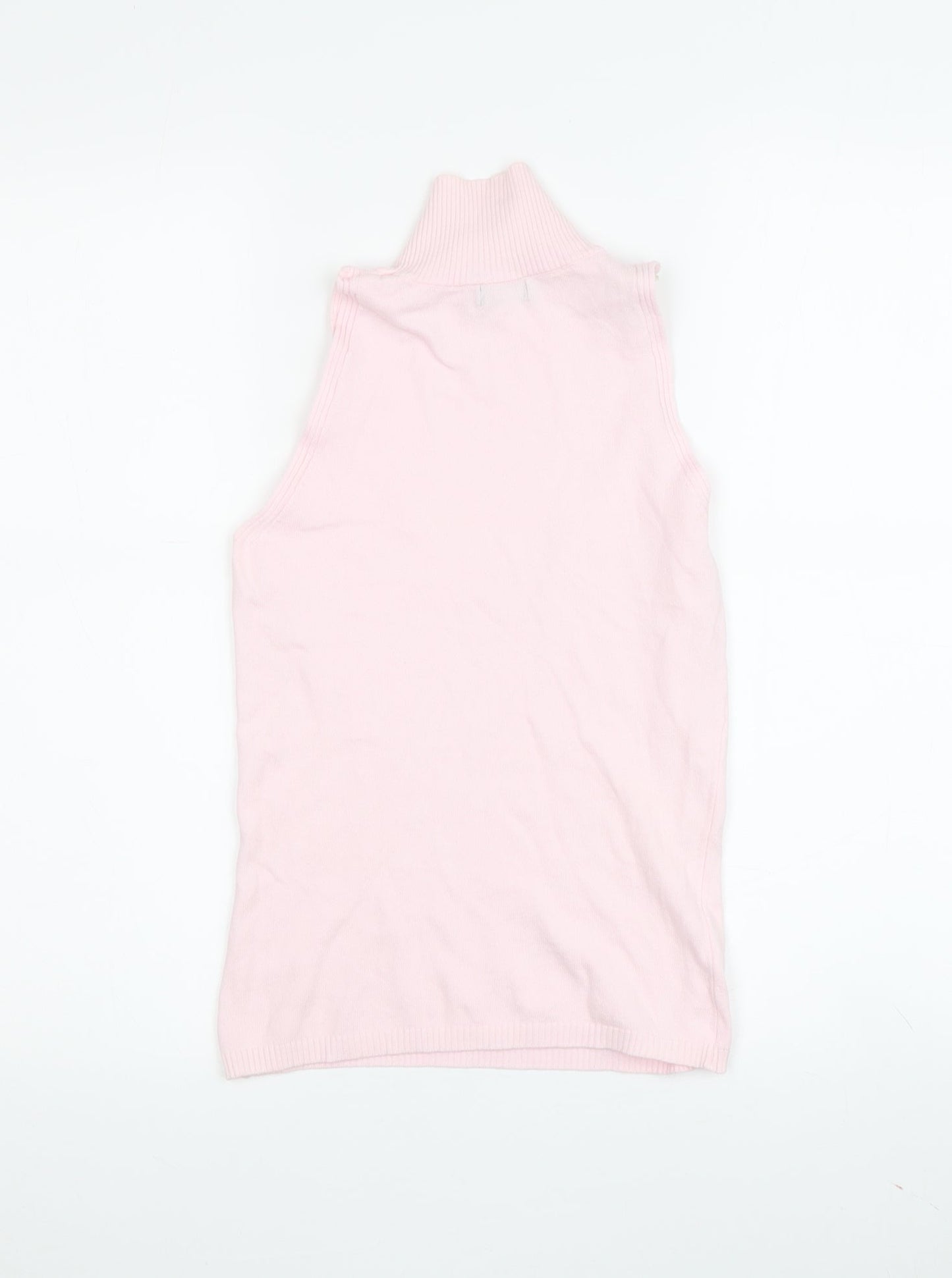 Womens UK Size S Benetton Pink Basic Tank