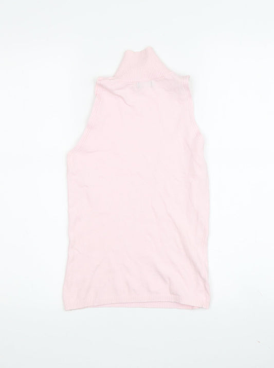 Womens UK Size S Benetton Pink Basic Tank