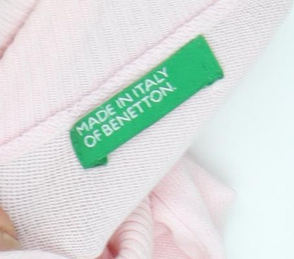 Womens UK Size S Benetton Pink Basic Tank