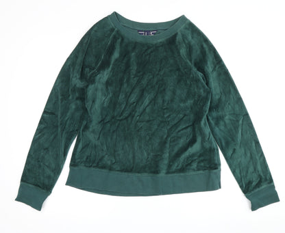 Land's End Women's Green Velour T-Shirt Size S