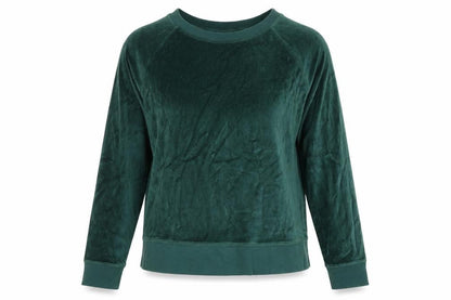 Land's End Women's Green Velour T-Shirt Size S