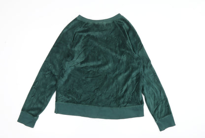 Land's End Women's Green Velour T-Shirt Size S