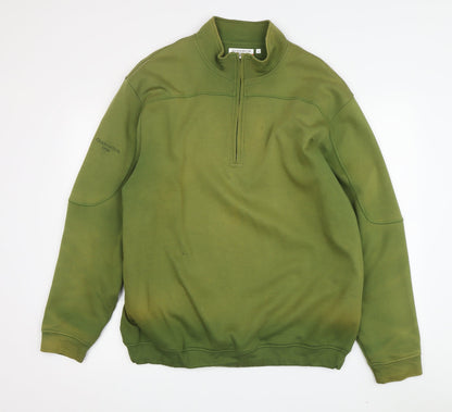 Mens UK Size L Glenmuir Green 1/4 Zip Sweatshirt