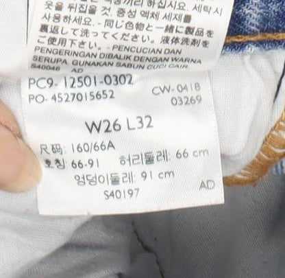 Levi's Men's Blue Straight Jeans Size 26 Button Closure