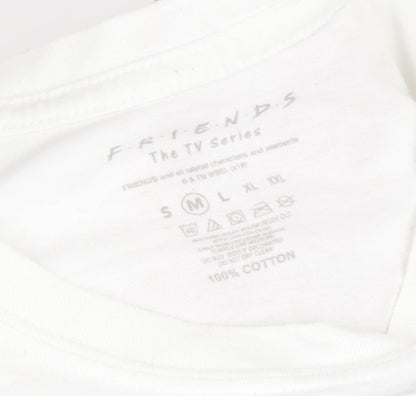 Unisex Adults UK Size M Friends White Basic T-Shirt