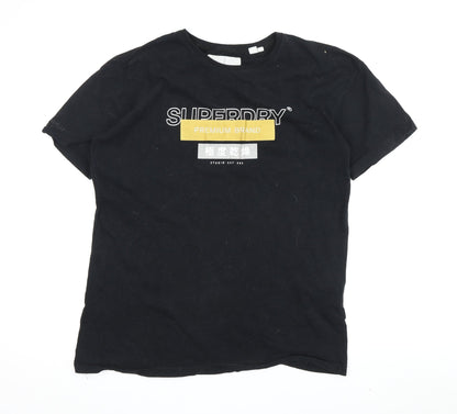 Unisex Adults UK Size 10 Superdry Black Basic T-Shirt