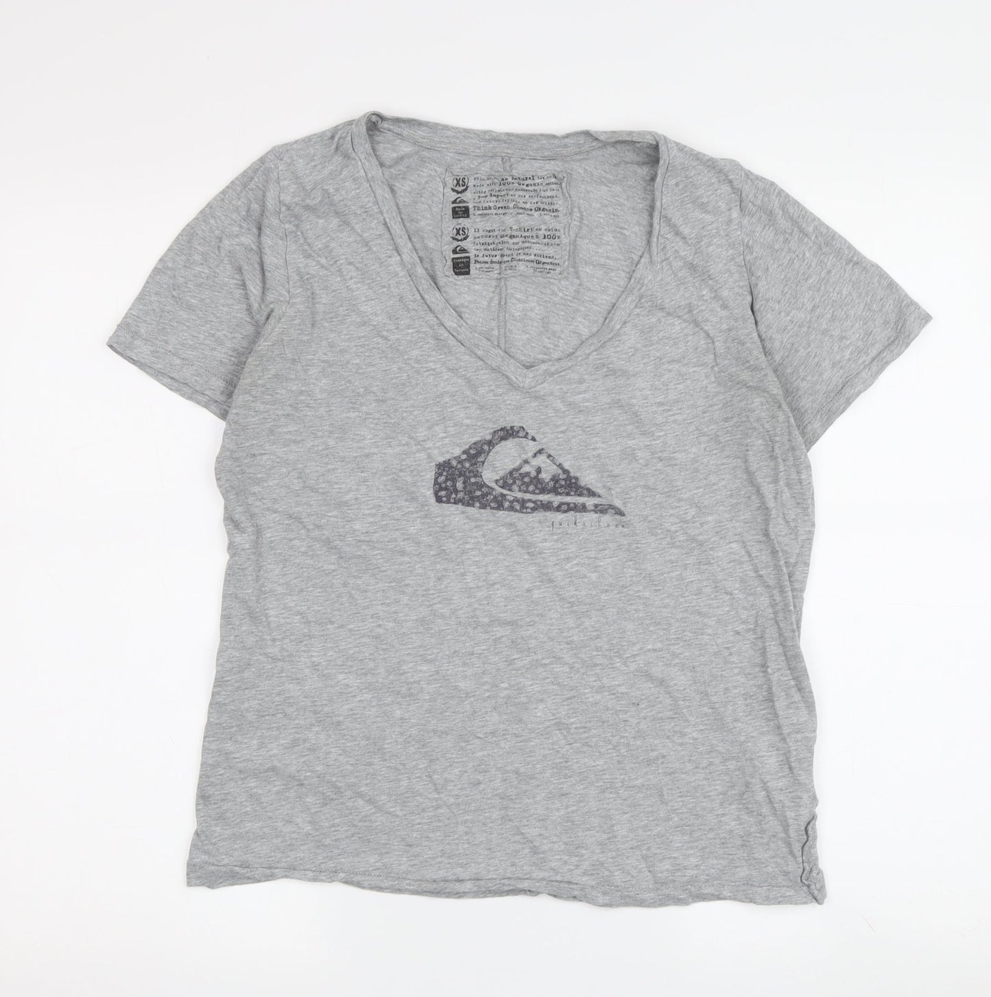 Womens UK Size XS Quiksilver Grey Basic T-Shirt