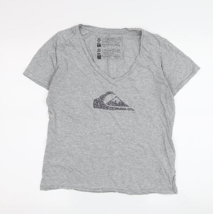 Womens UK Size XS Quiksilver Grey Basic T-Shirt