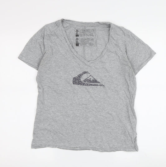 Womens UK Size XS Quiksilver Grey Basic T-Shirt