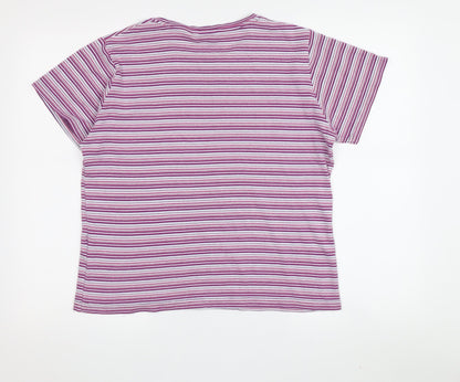 EWM Women's Multicoloured Striped T-Shirt, M, Cotton