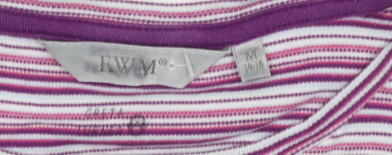 EWM Women's Multicoloured Striped T-Shirt, M, Cotton