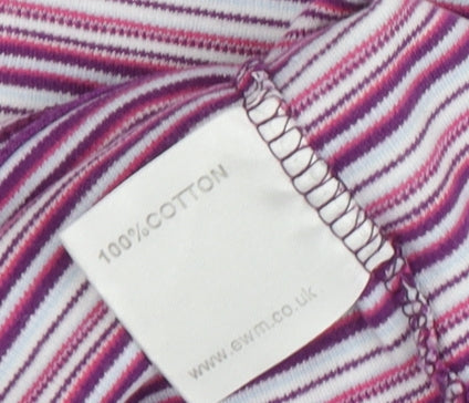 EWM Women's Multicoloured Striped T-Shirt, M, Cotton