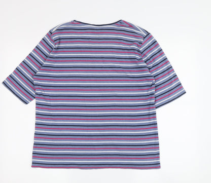 Isle Women's Multicoloured Striped T-Shirt Size 14