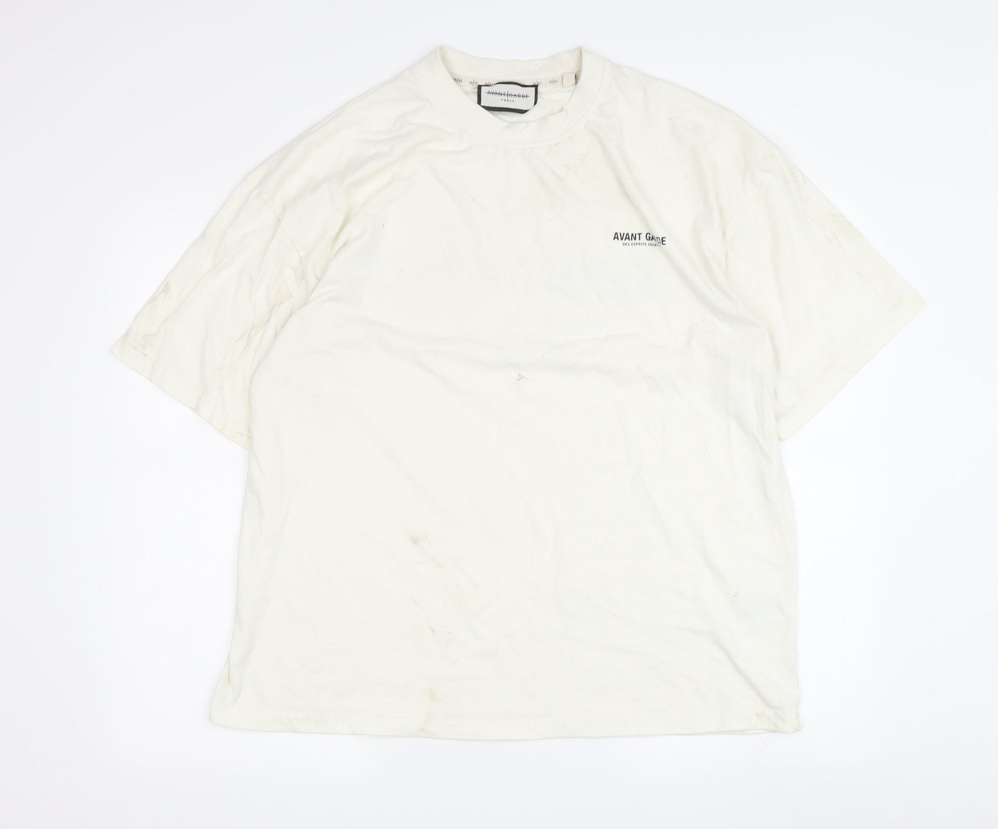 Avant Garde White T-Shirt, Men's L, Graphic Print