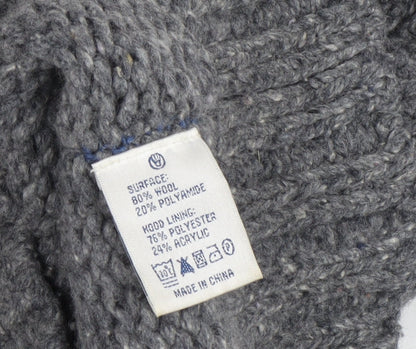 Fat Face Boys Grey Knit Hoodie, 8-9 Years, Wool Blend