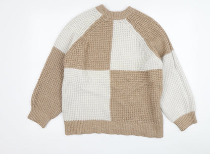 Womens UK Size XL MNG Beige Pullover Jumper