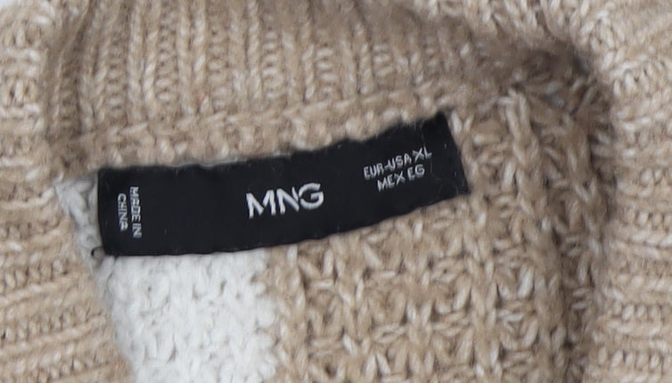Womens UK Size XL MNG Beige Pullover Jumper
