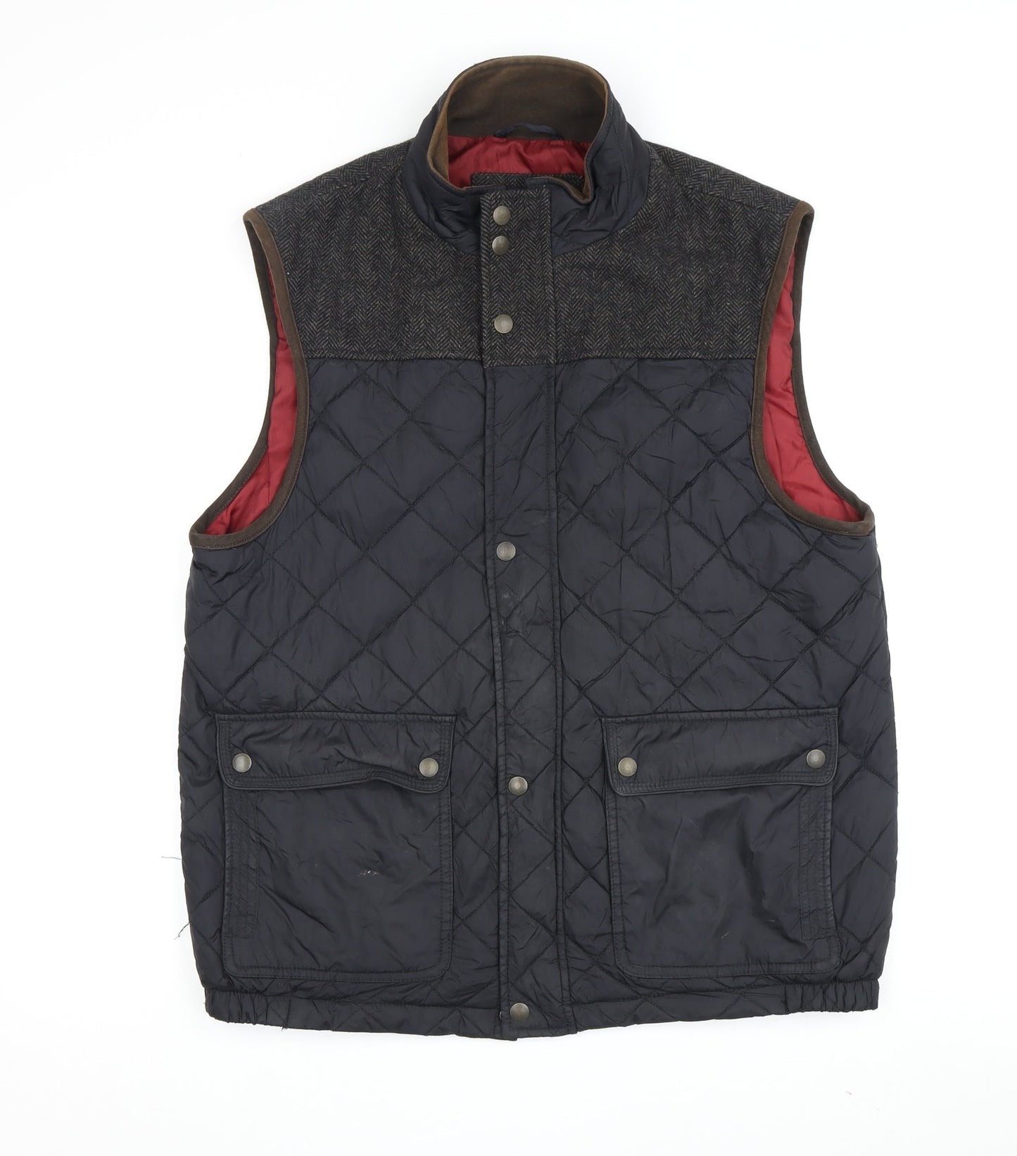 Mens UK Size M Marks and Spencer Black Quilted Coat
