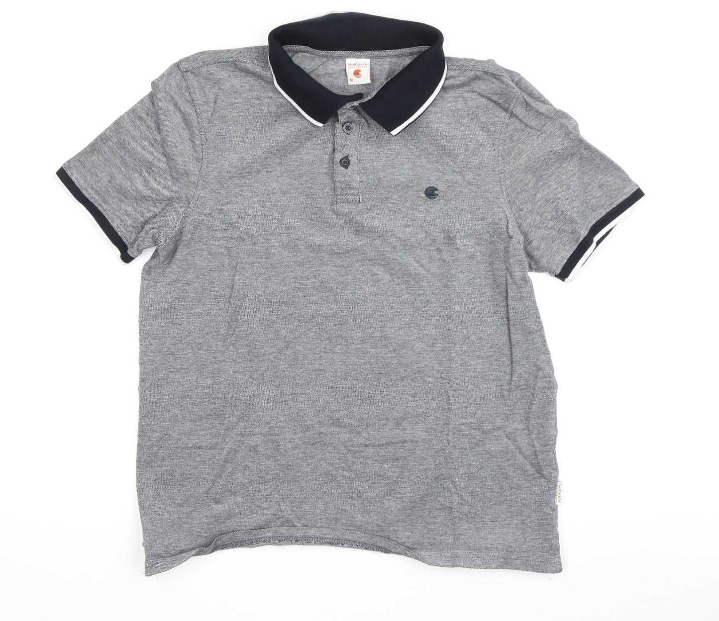 SoulCal & Co Men's Grey Short Sleeve Polo M