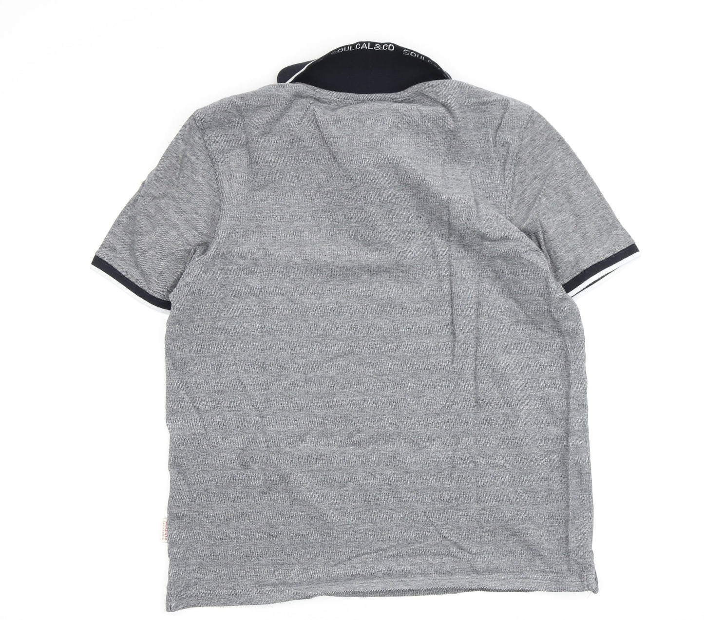 SoulCal & Co Men's Grey Short Sleeve Polo M