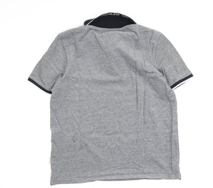 SoulCal & Co Men's Grey Short Sleeve Polo M