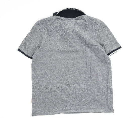 SoulCal & Co Men's Grey Short Sleeve Polo M