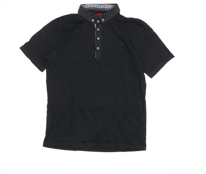 Swade Men's Black Polo Shirt M Short Sleeve Casual