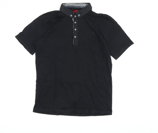Swade Men's Black Polo Shirt M Short Sleeve Casual