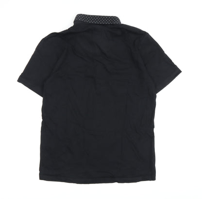 Swade Men's Black Polo Shirt M Short Sleeve Casual