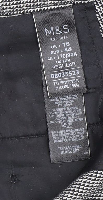 Womens UK Size 16 Marks and Spencer Regular Fit  Black Trousers
