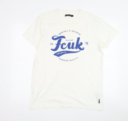 Mens UK Size L French Connection White  T-Shirt