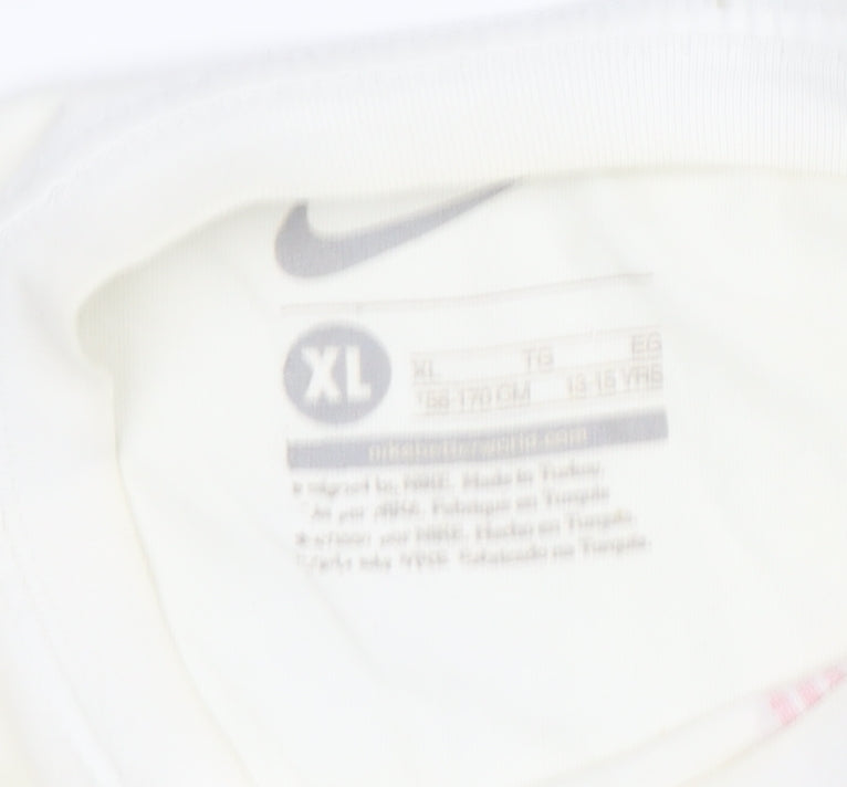 Nike Men's White Graphic Print T-Shirt XL