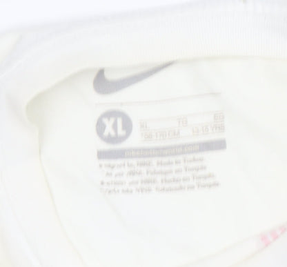 Nike Men's White Graphic Print T-Shirt XL