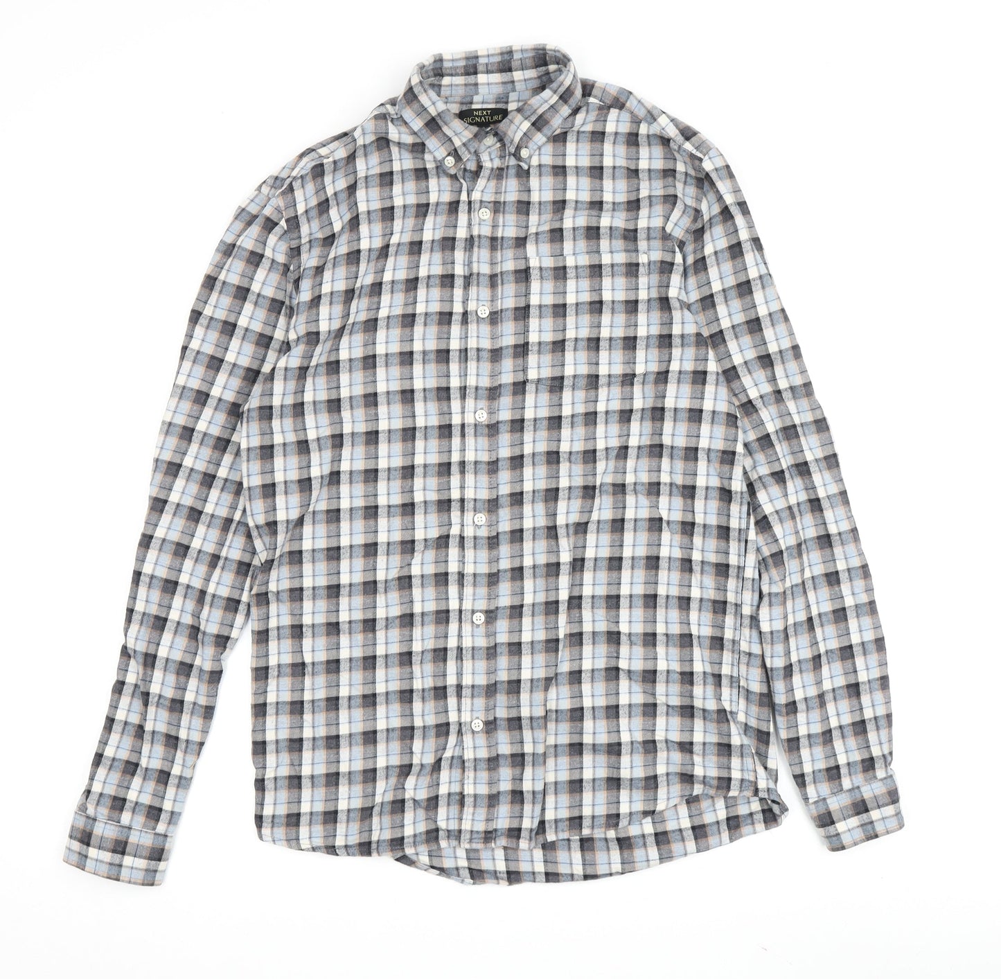 Next Signature Men's Grey Check Shirt Size S