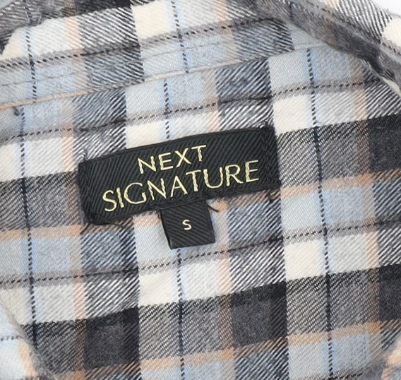 Next Signature Men's Grey Check Shirt Size S