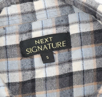 Next Signature Men's Grey Check Shirt Size S