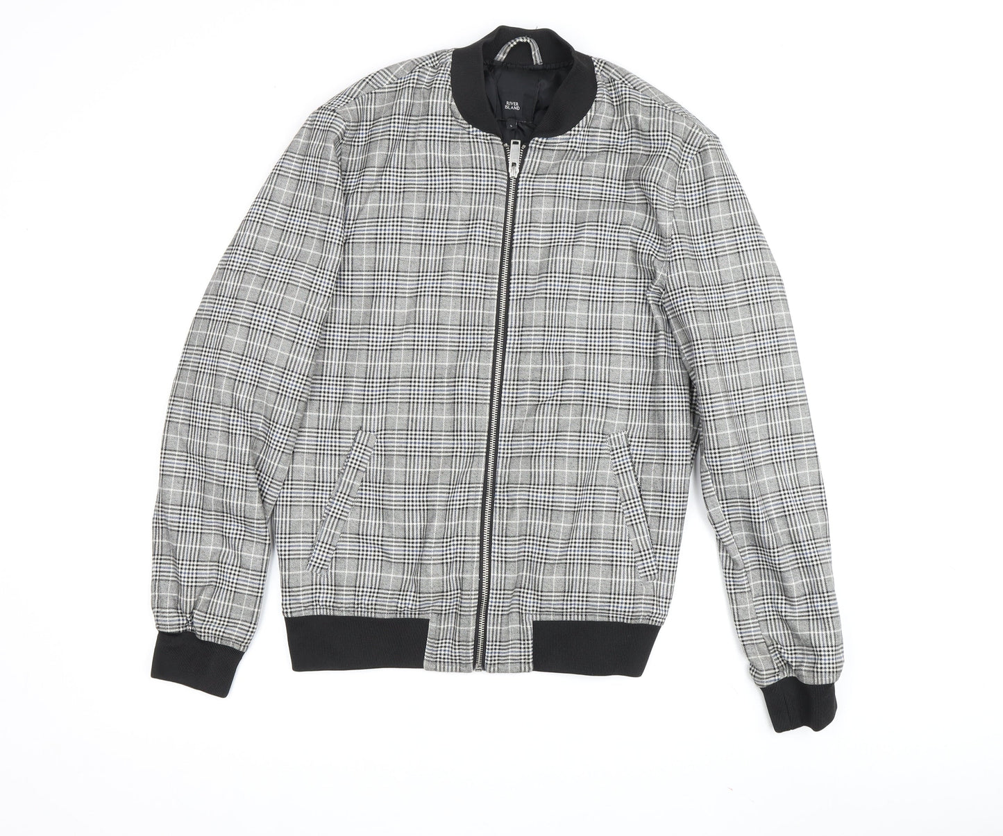 Mens UK Size S River Island Grey Bomber Jacket