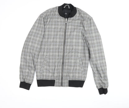 Mens UK Size S River Island Grey Bomber Jacket