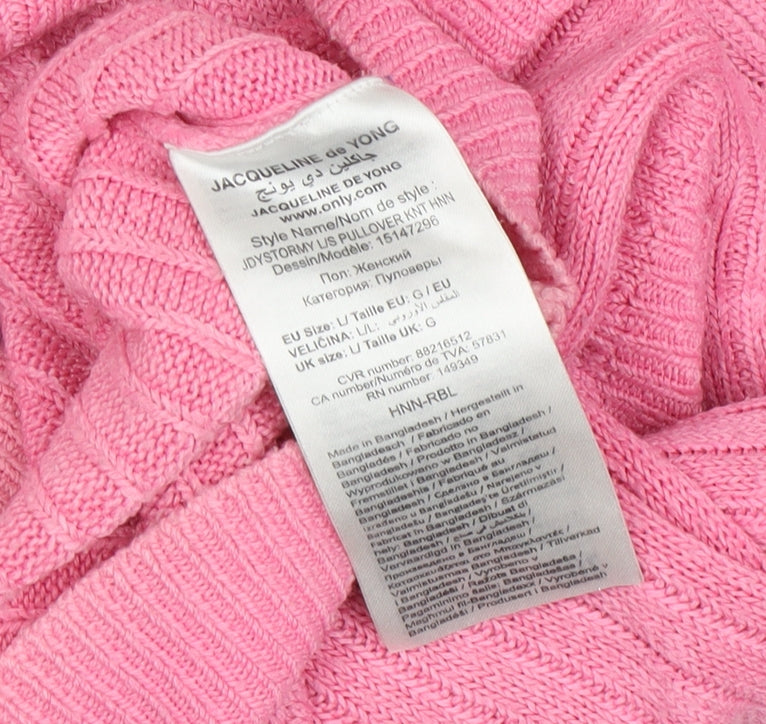 Womens UK Size L Jacqueline de Yong Pink Pullover Jumper