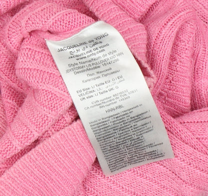 Womens UK Size L Jacqueline de Yong Pink Pullover Jumper