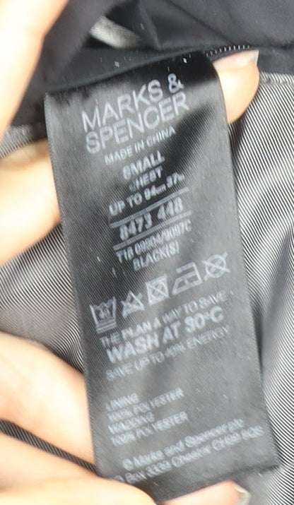 Marks and Spencer Men's Black Overcoat S Mid-Length