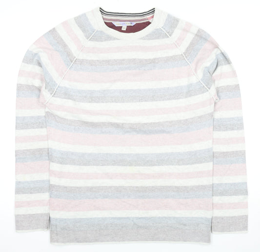 Men's Multicoloured Striped Cotton Jumper Size S
