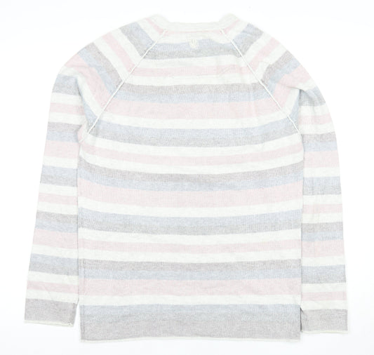 Men's Multicoloured Striped Cotton Jumper Size S