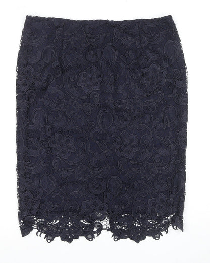 La Redoute Women's Blue Lace Pencil Skirt Size 16